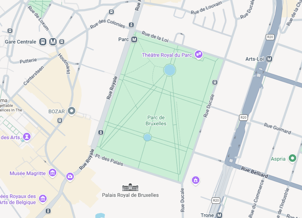 Plan du Palais Royal et des transports environnants